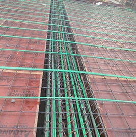 Installation after completion of shuttering & bottom steel placement